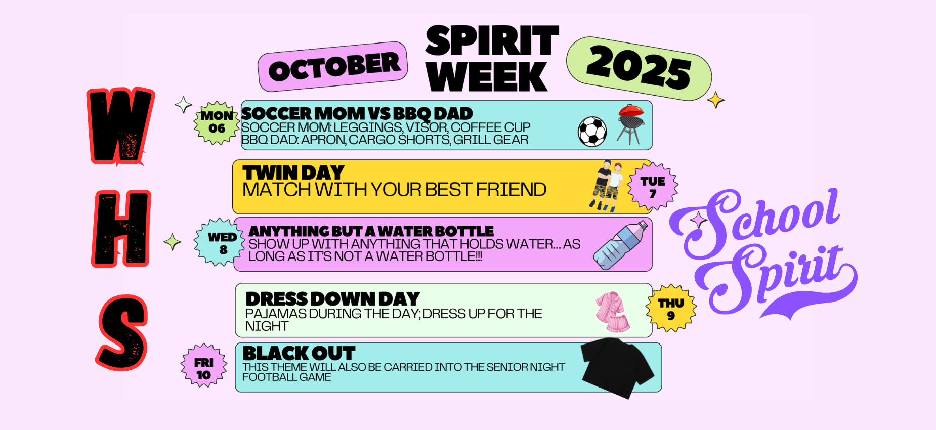WHS Week of Respect Spirit Week
October 6th - 10th