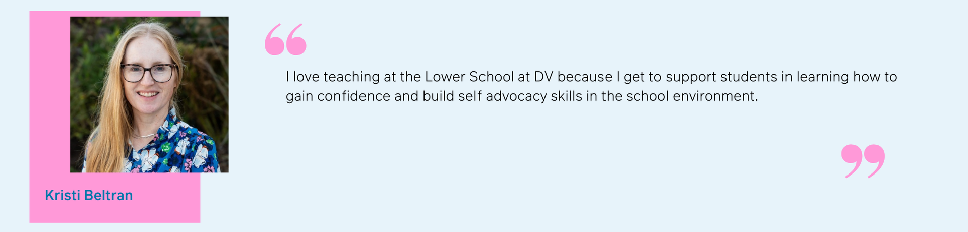 Lower School Teaching Assistant Kristi Beltran