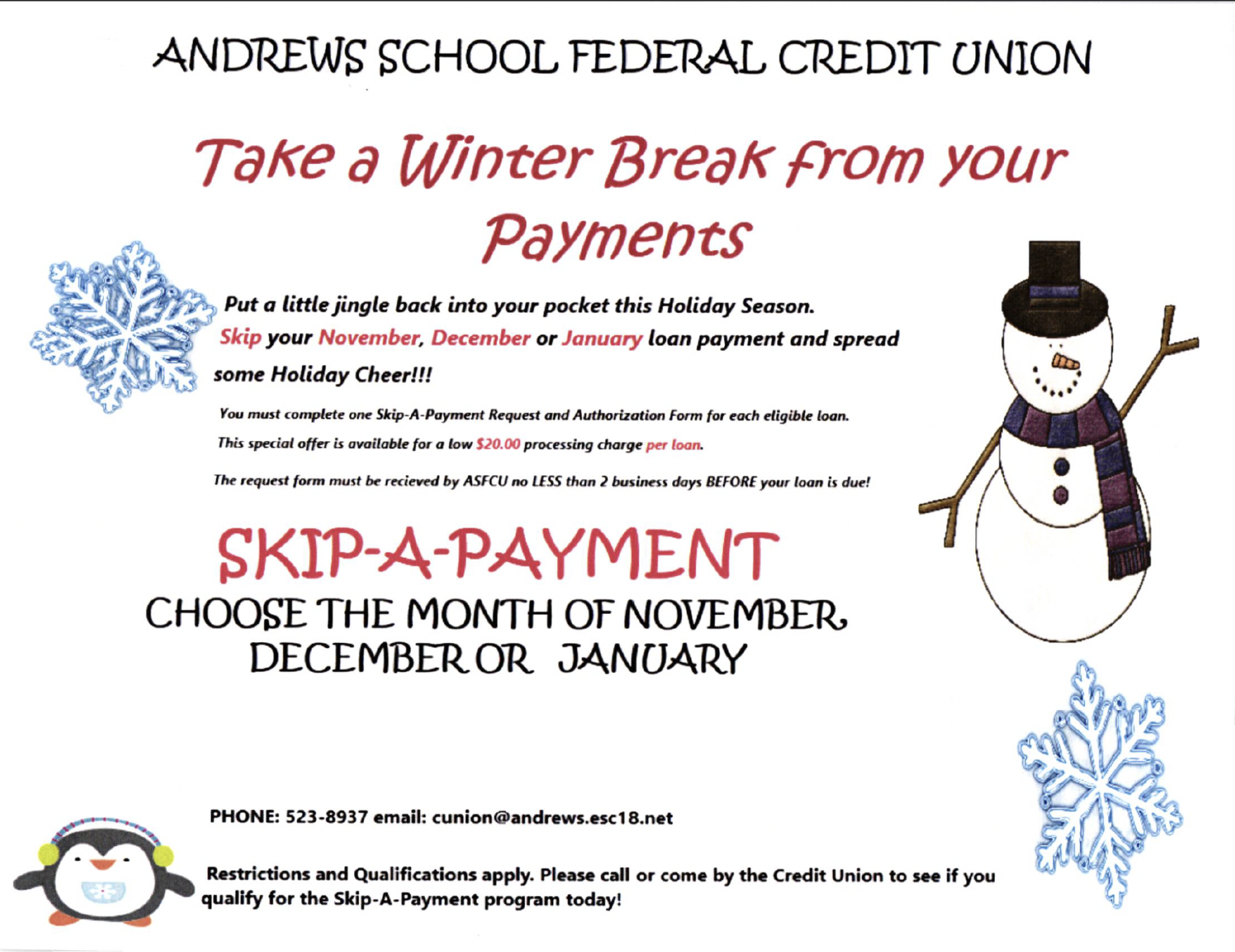 Skip a payment