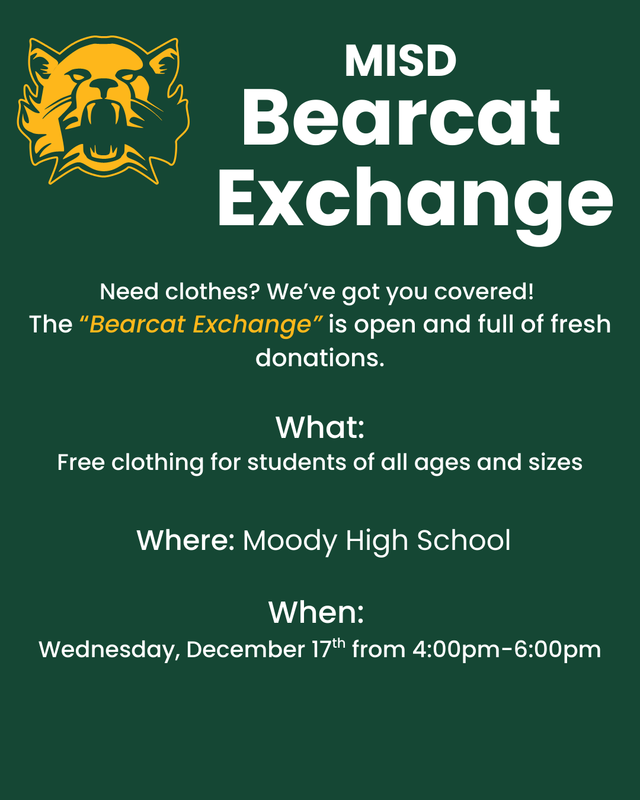 Information about the Bearcat Exchange on Green Flier with Gold Bearcat Head
