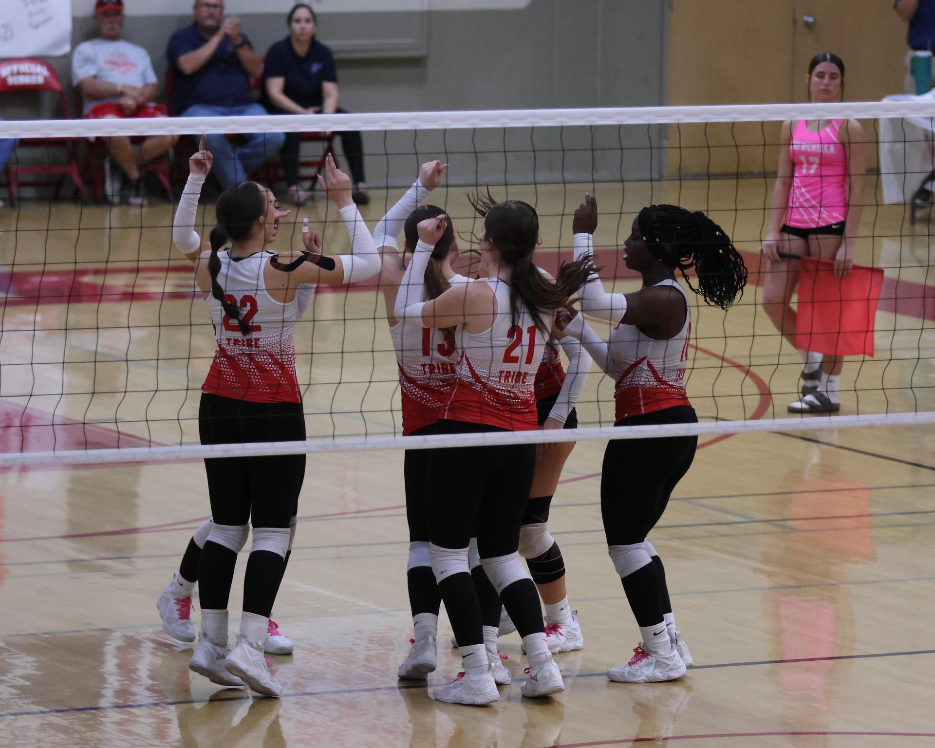 Varsity Volleyball playing vs. Fresno Christian 70