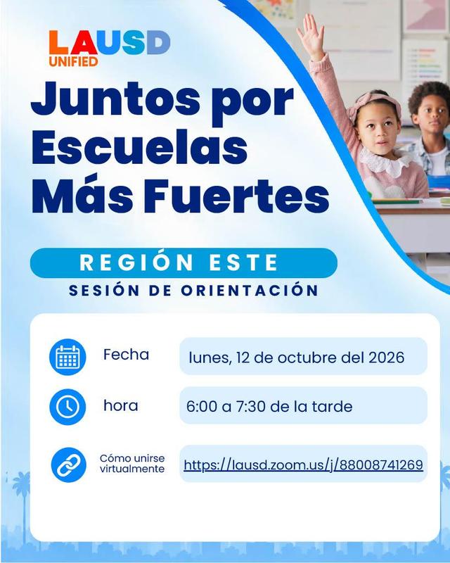 Stronger Schools Together Flyer Region East Spanish