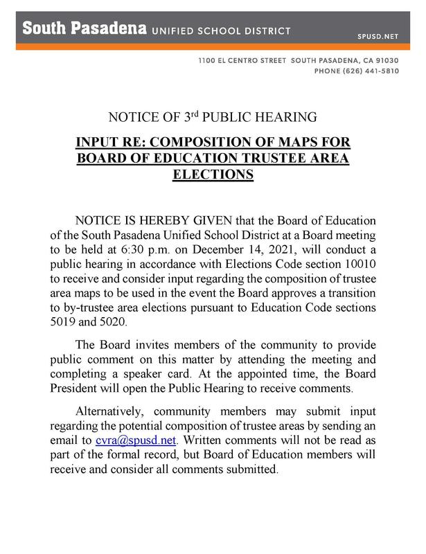 CVRA Public Hearing Notice & Proposed Trustee Area Maps Featured Photo