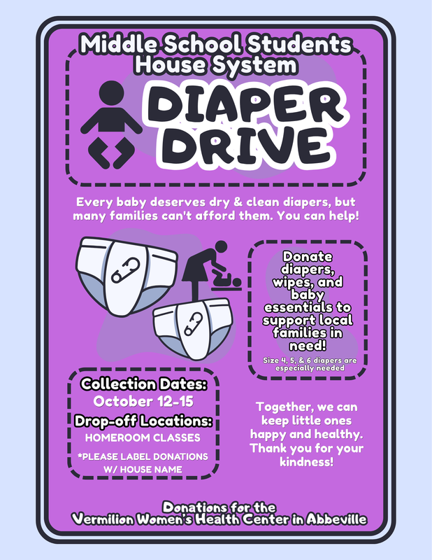 CCS MIDDLE SCHOOL DIAPER DRIVE