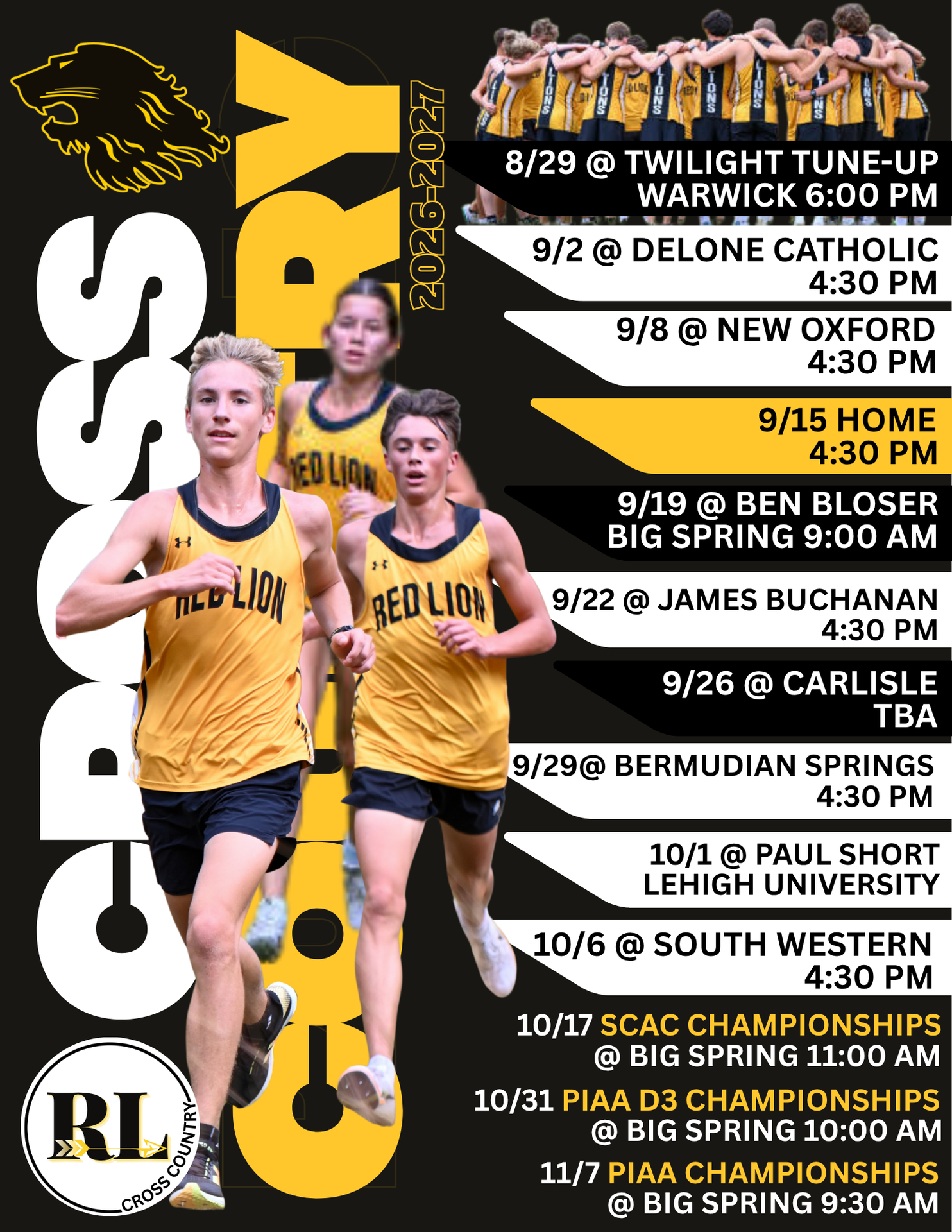 cross country schedule