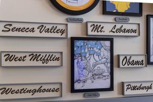 A close up of a portion of the mural