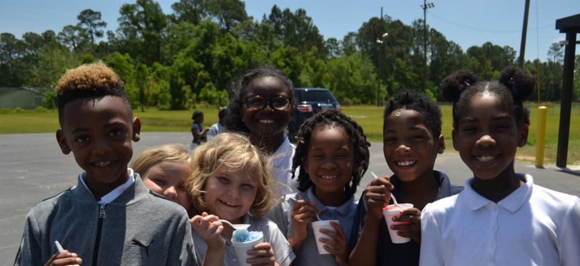 students enjoying a treat