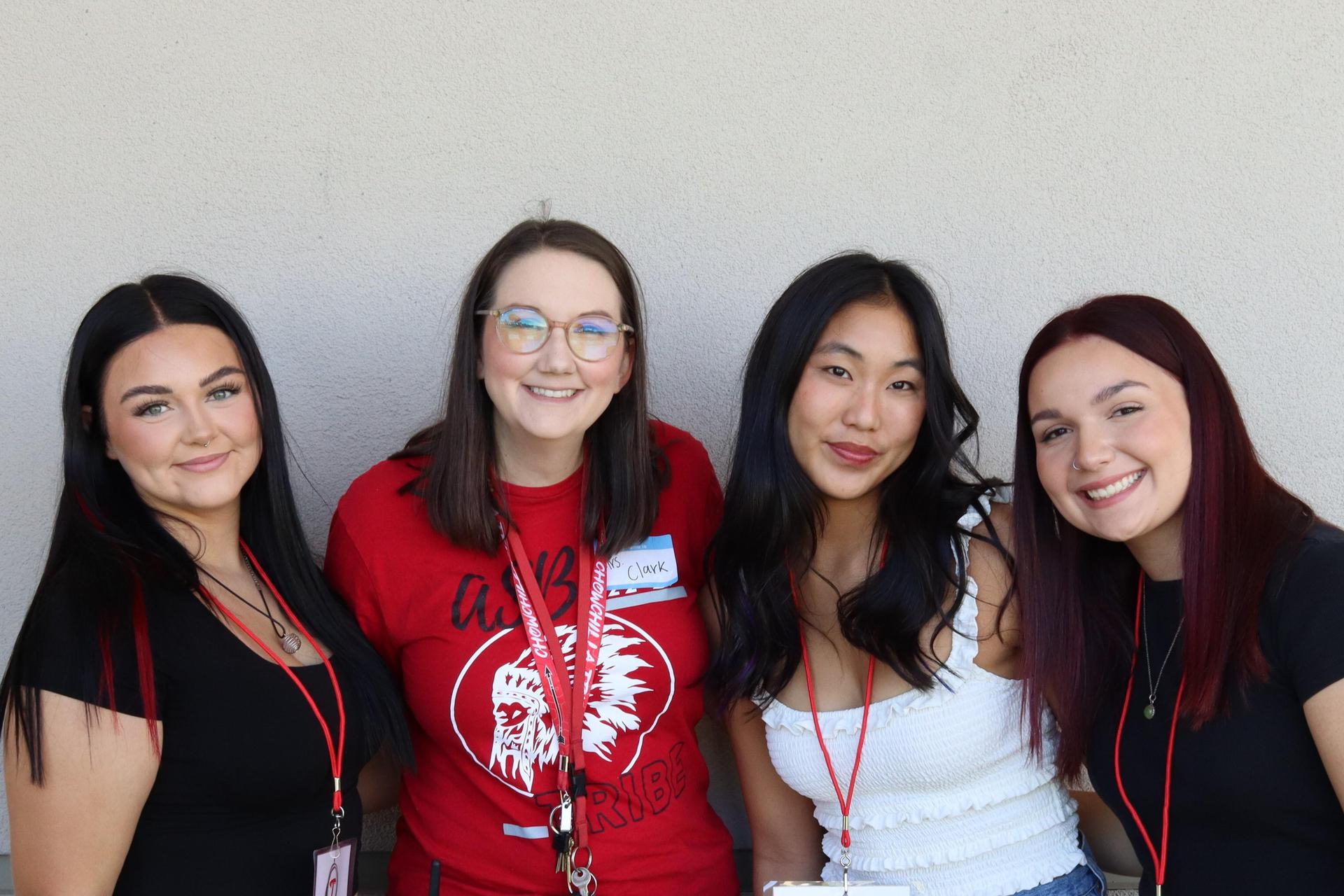 Students and staff posing at tribe turnout
