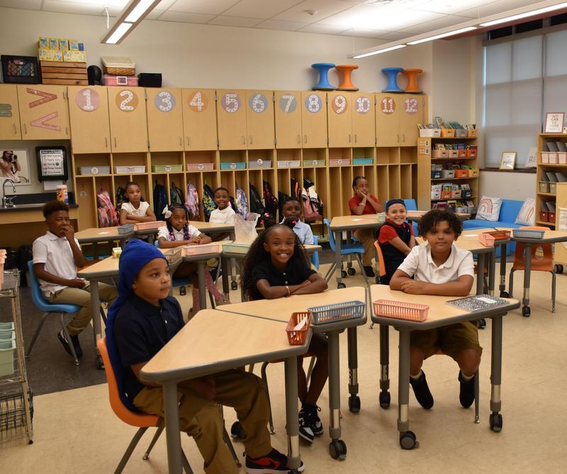 kids in classroom on the first day of school