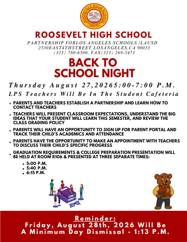 RHS Back to School Night 2026-27 Flyer