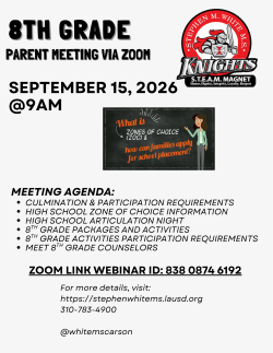 8th Grade Parent Meeting