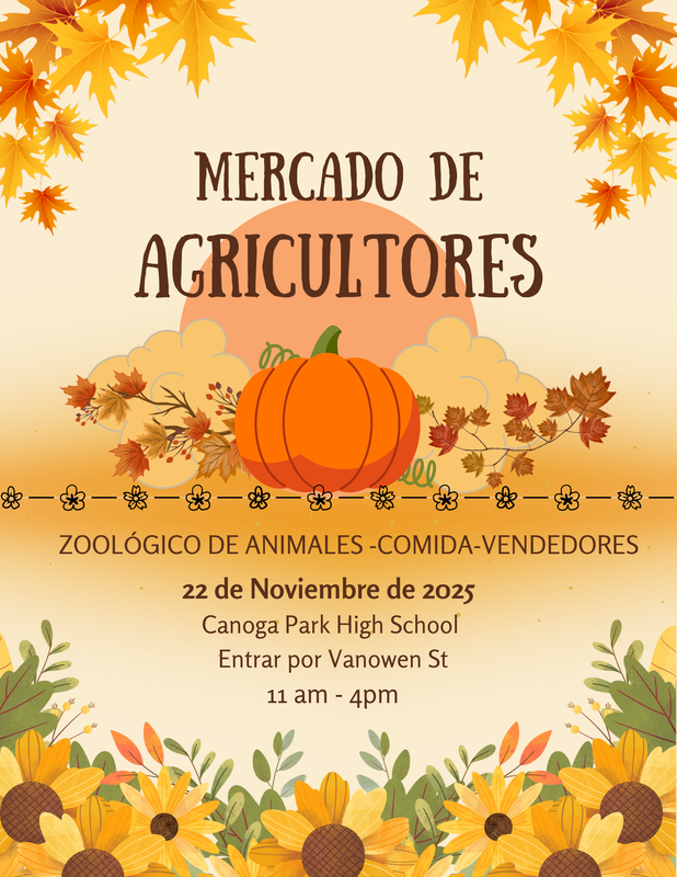 Farmers Market Flyer in Spanish with details