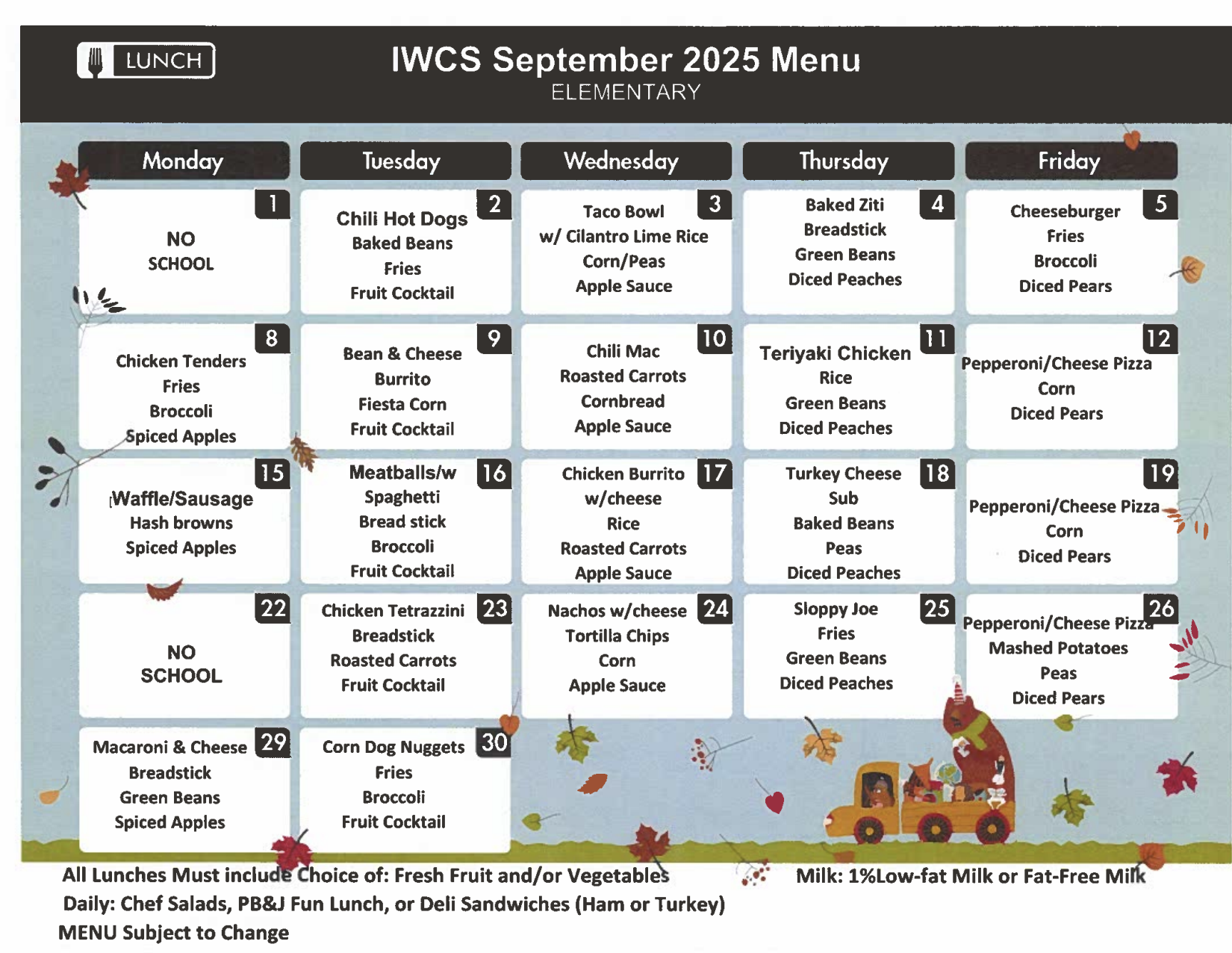 Elementary Lunch Menu