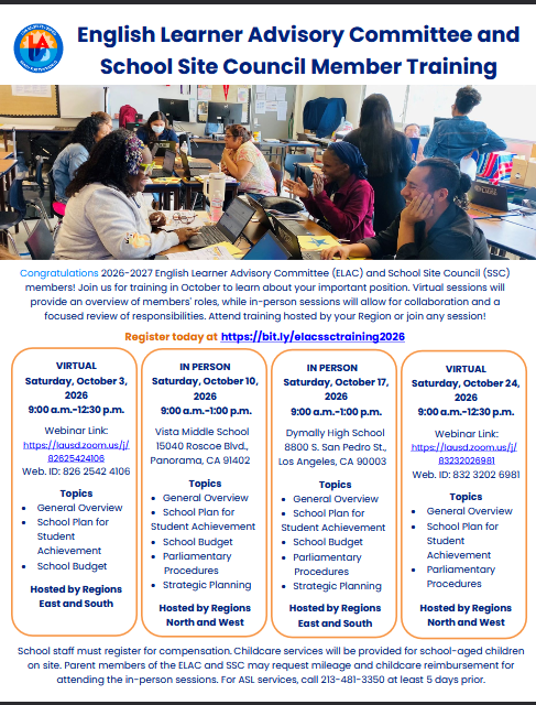 ELAC/SSC Trainings
