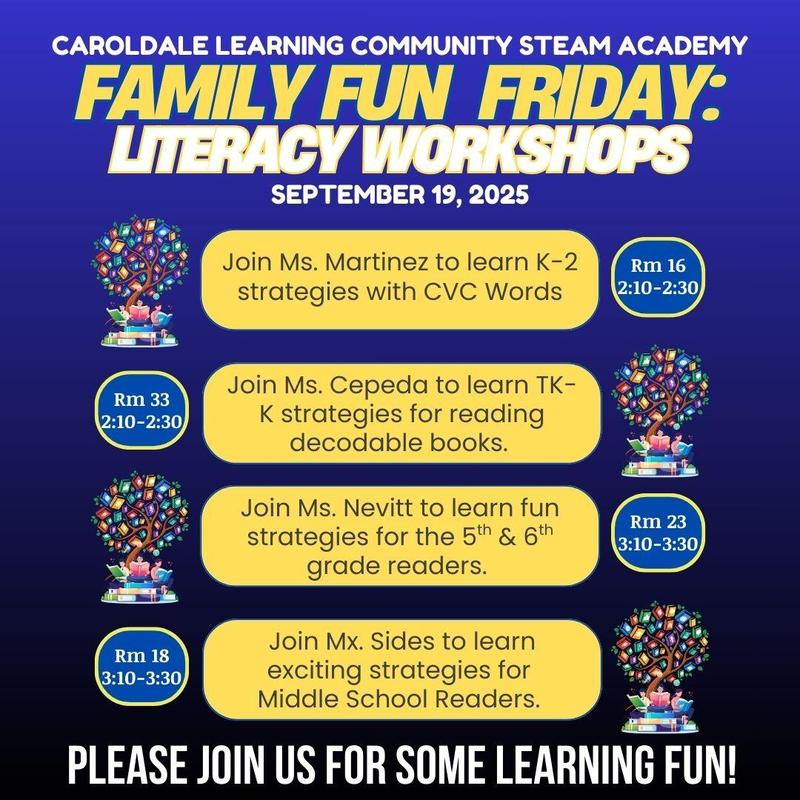 Family Fun Friday: Literacy Workshops Flyer
