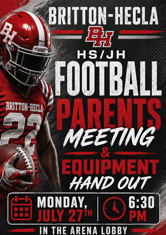 Football meeting announcement with player and event details.