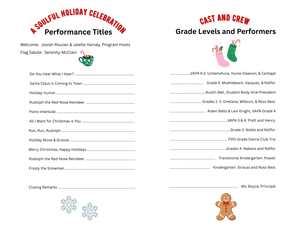 Winter Performance Playbill