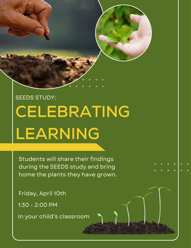 Pre-K Celebrating Learning Event April 10, 1:30-2pm
