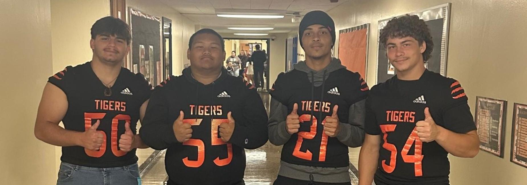 CHS Football players greeting kinders on first day of school