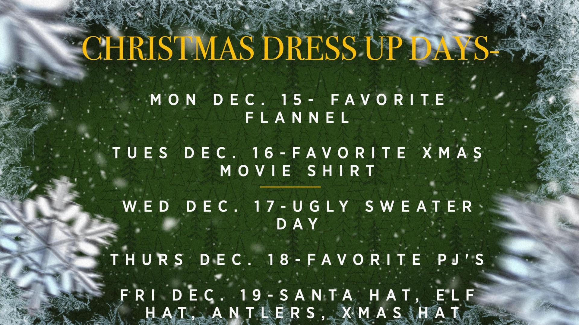Christmas Dress-Up Days