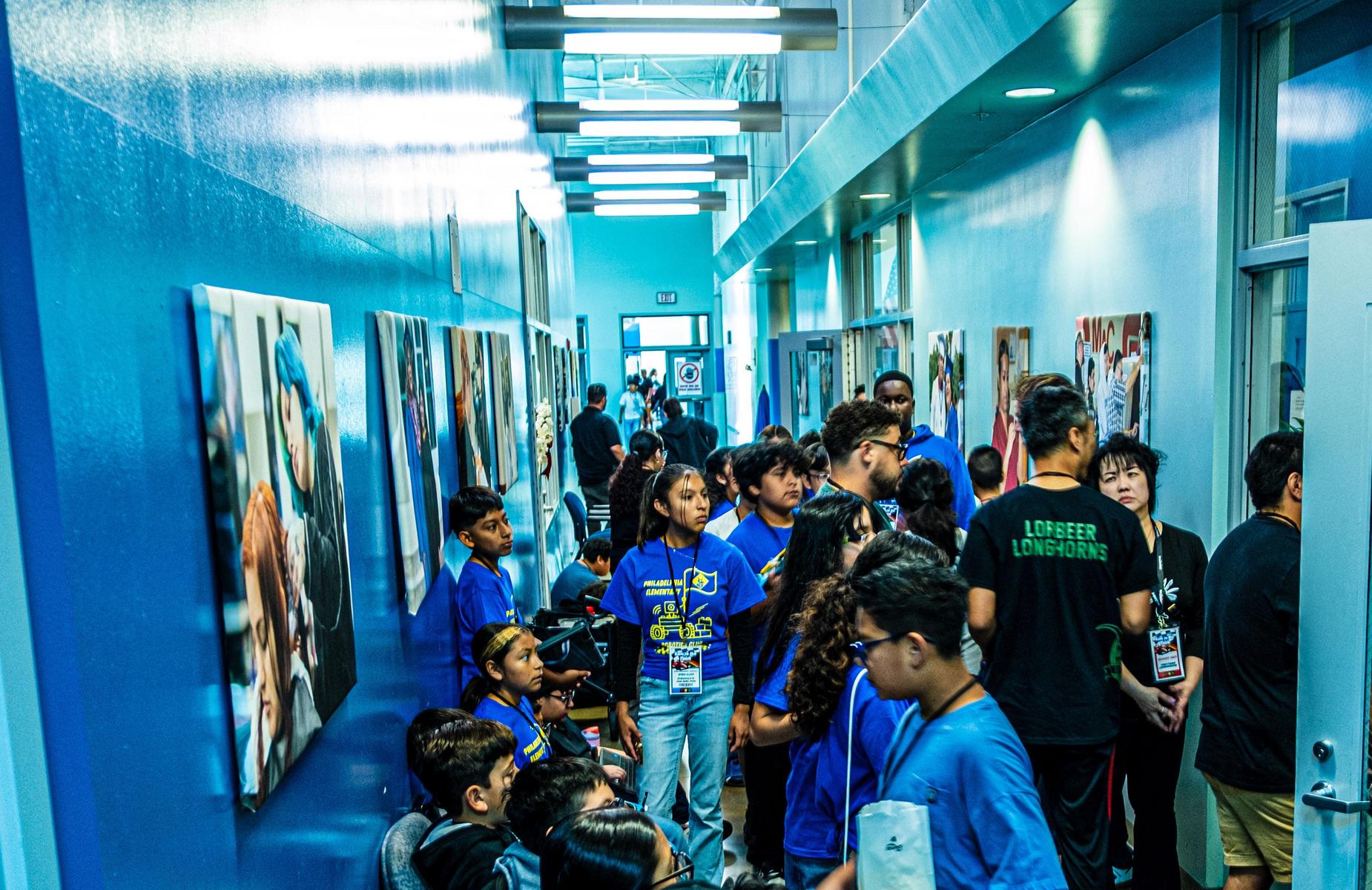 hallway full of students in transition of class