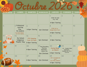 October Calendar Spanish