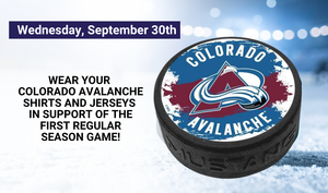 CO Avalanche logo with spirit day information