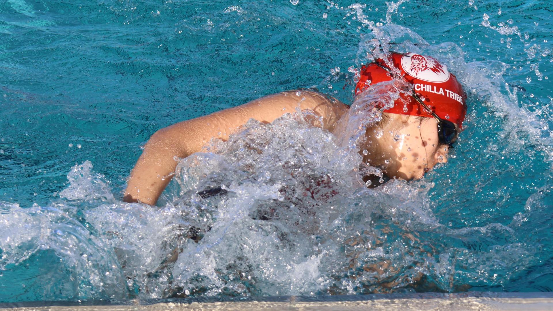 Gaby Christiansen swimming