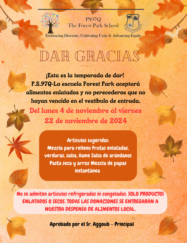 Food Drive Information in Spanish