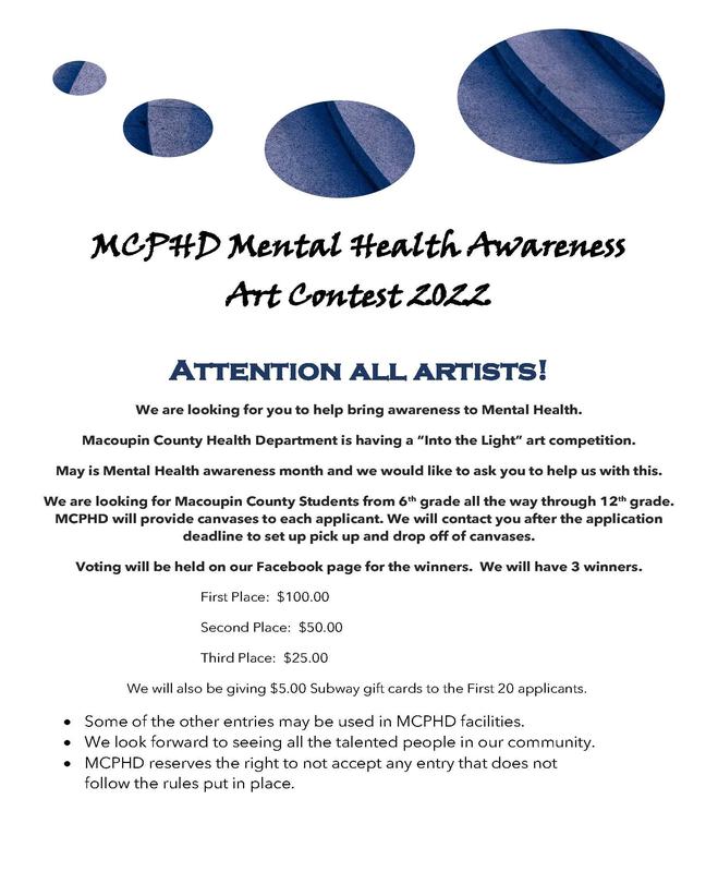 Flyer with Blue bubbles telling about art contest