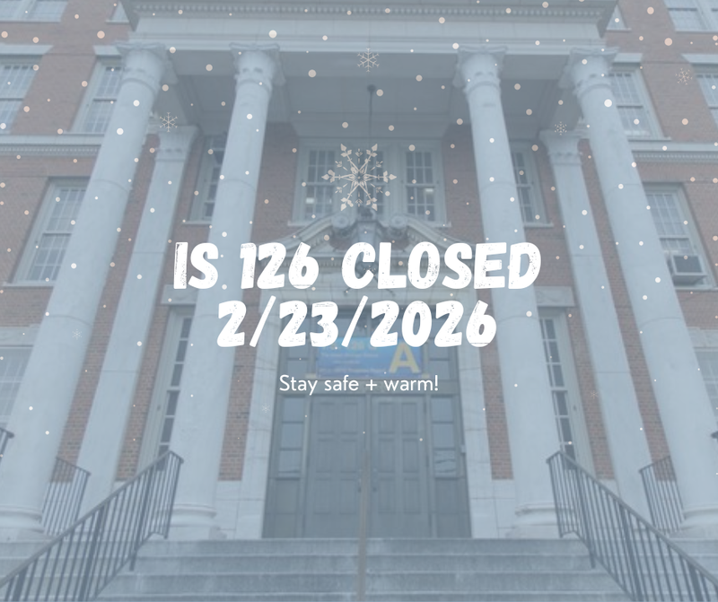 school steps with text over it that says school closed 2/23/26