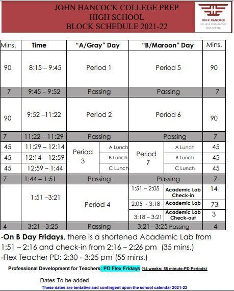 Bell Schedule (PDF) – Students – Hancock High School Bell Schedule (PDF) – Students – Hancock High School