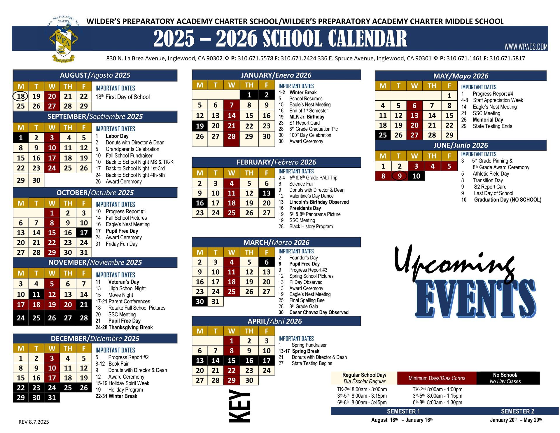 2025-2026 School Year Calendar