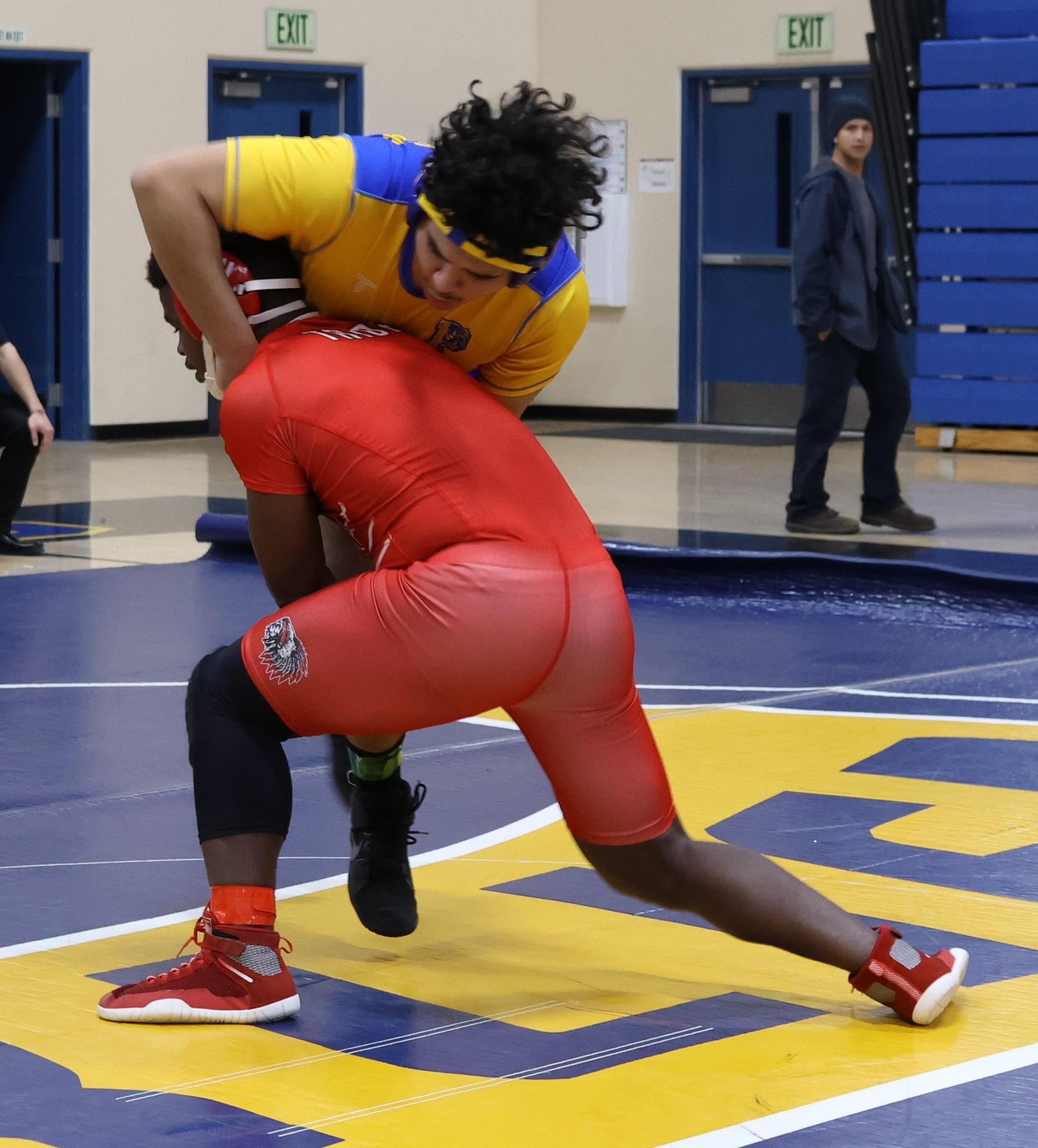wrestlers in action at parlier
