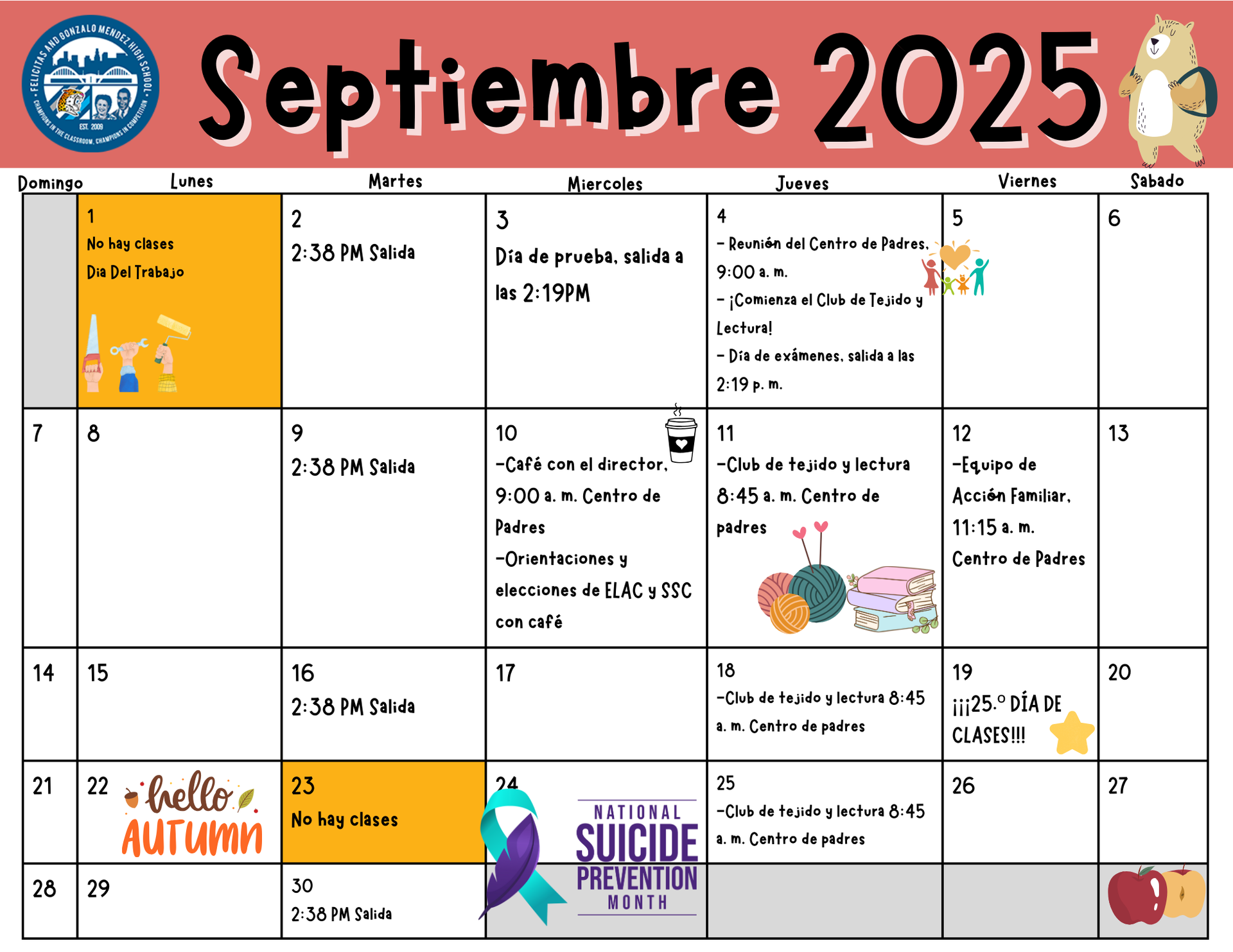septiembre 2025 calendario