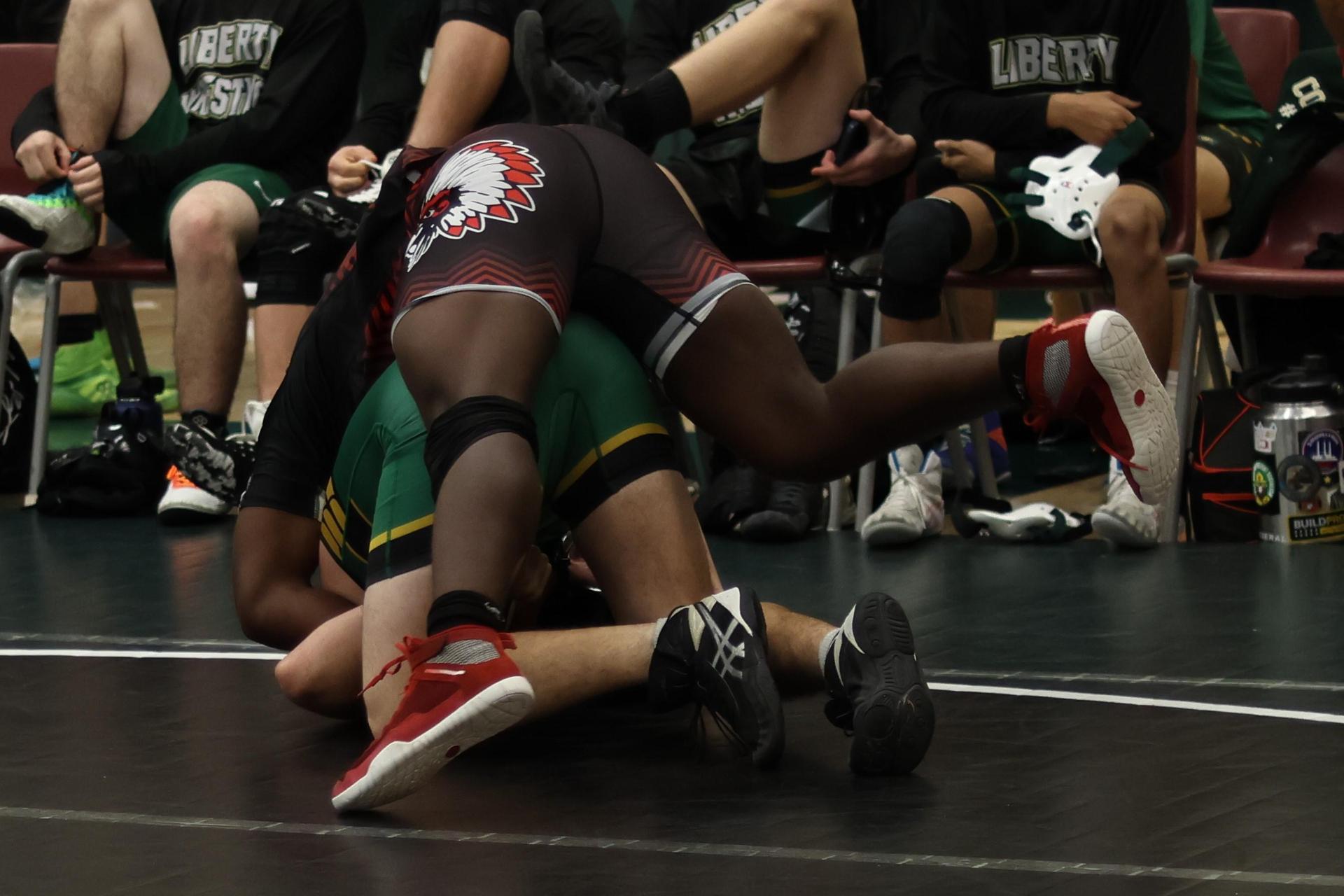 boys wrestling at liberty duals