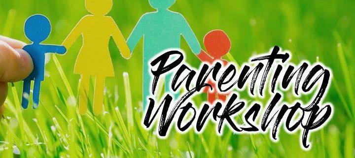 Paper cut out family and text reading Parenting Workshop