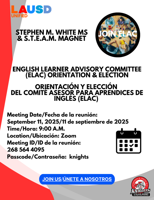 ELAC Committee Orientation and Election flyer