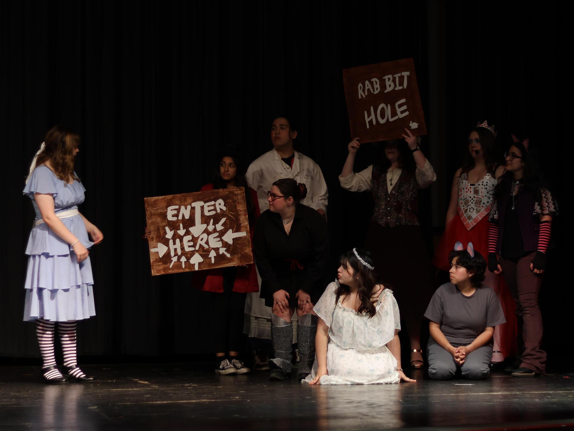 cast members at rehearsal