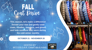 Flyer promoting a fall coat drive