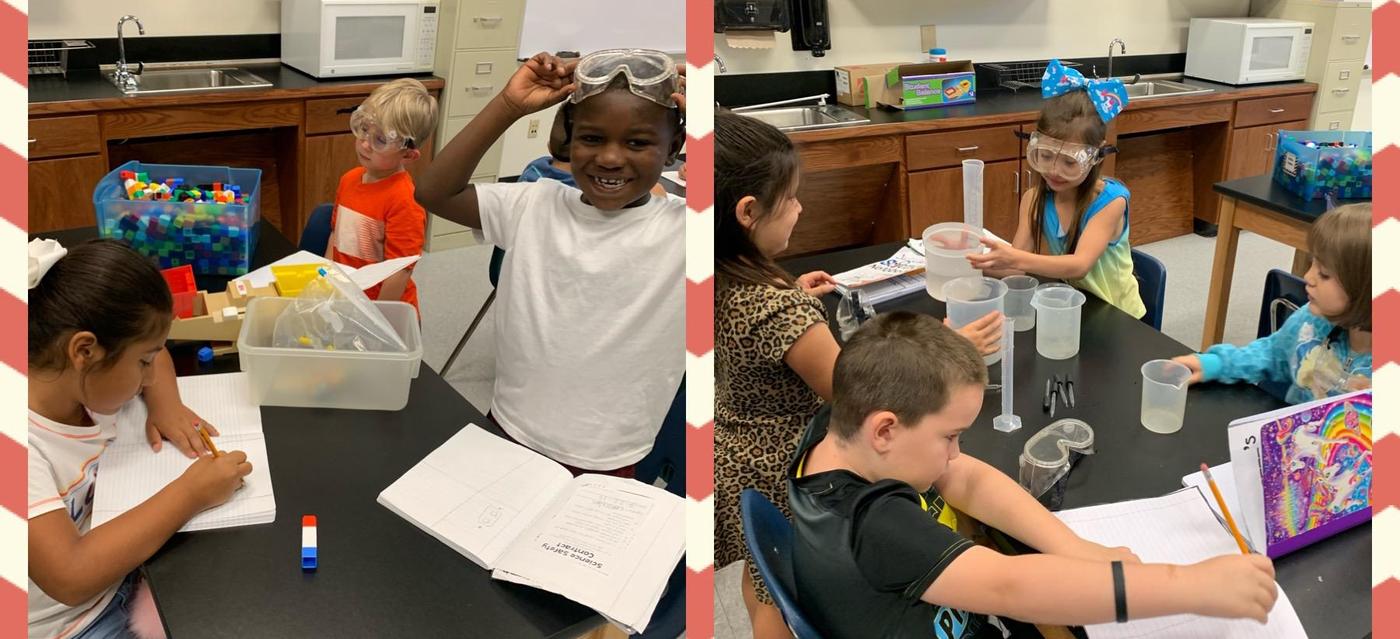 students experimenting