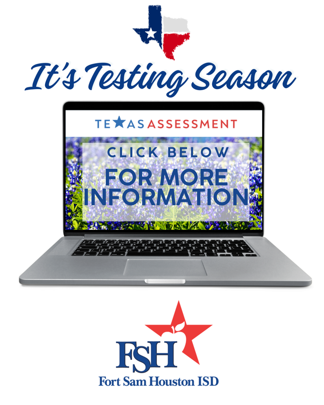 Laptop with bluebonnets and testing reminder