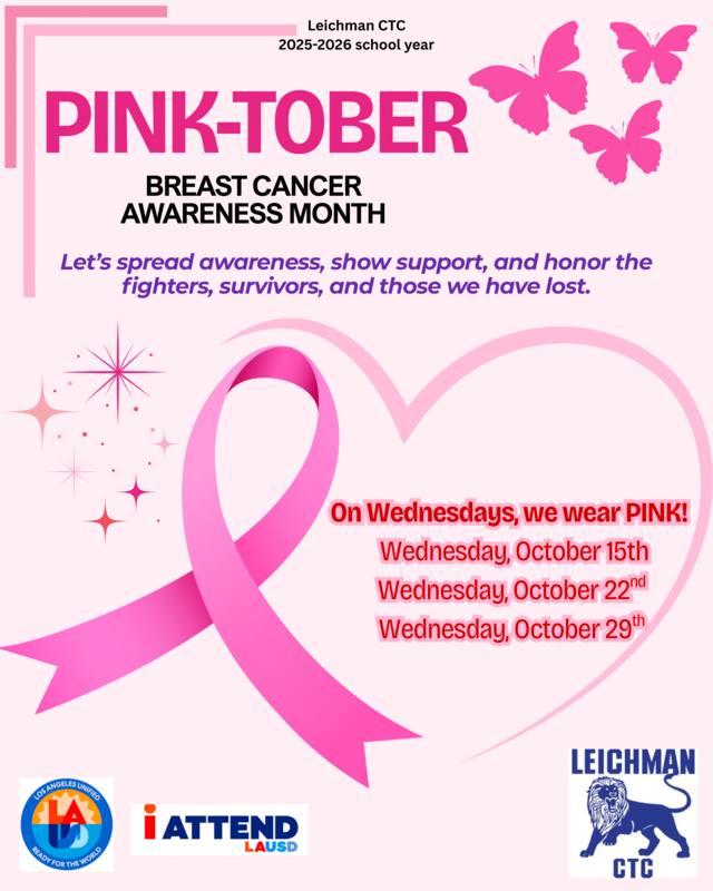 Wear pink on Wednesdays in October