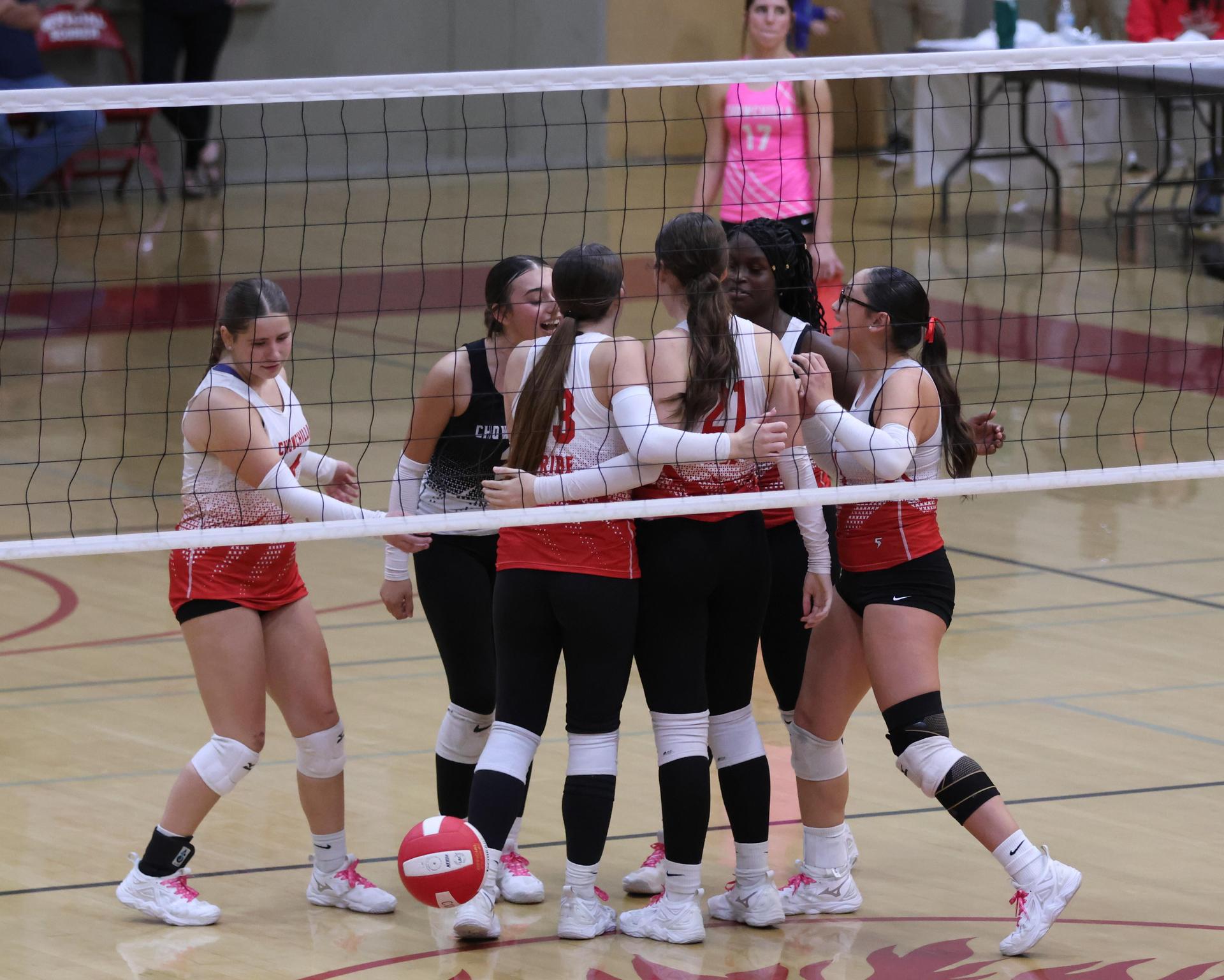 Varsity Volleyball playing vs. Fresno Christian 57