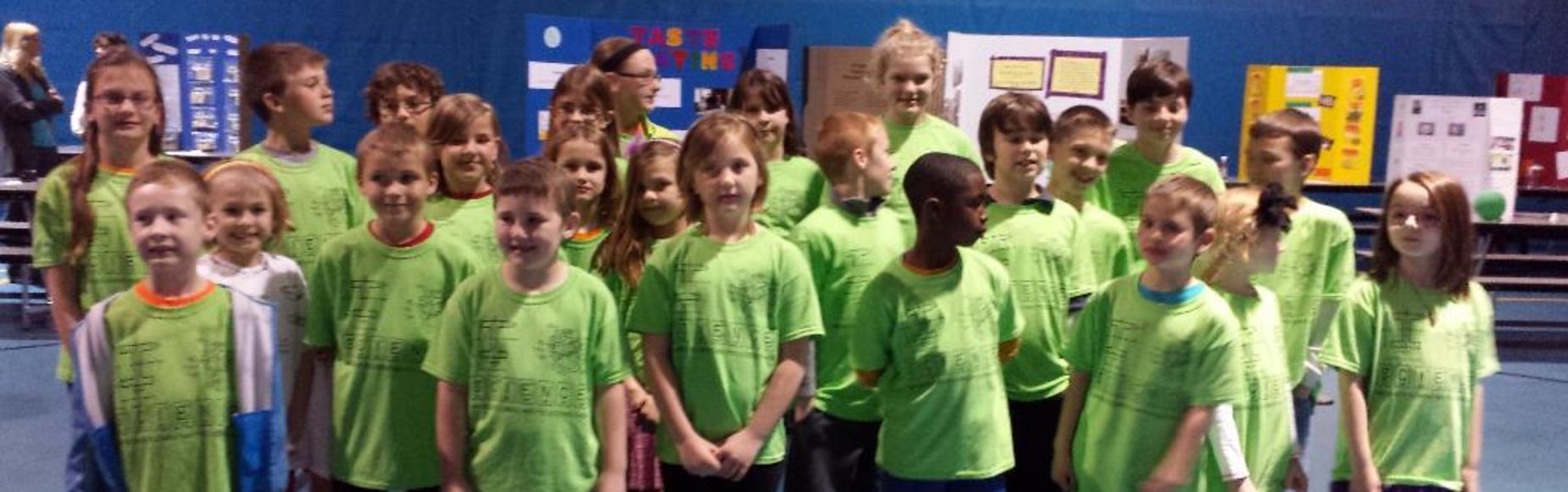 Students in Green Shirts Picture