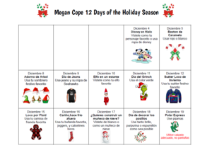 12 Days of Xmas flyer in Spanish