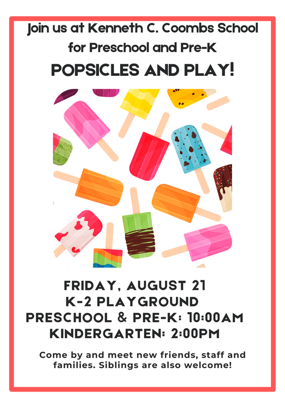 Friday Aug. 21 Popscicles and Play for Pre-K and K