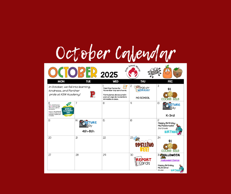 October Calendar and events