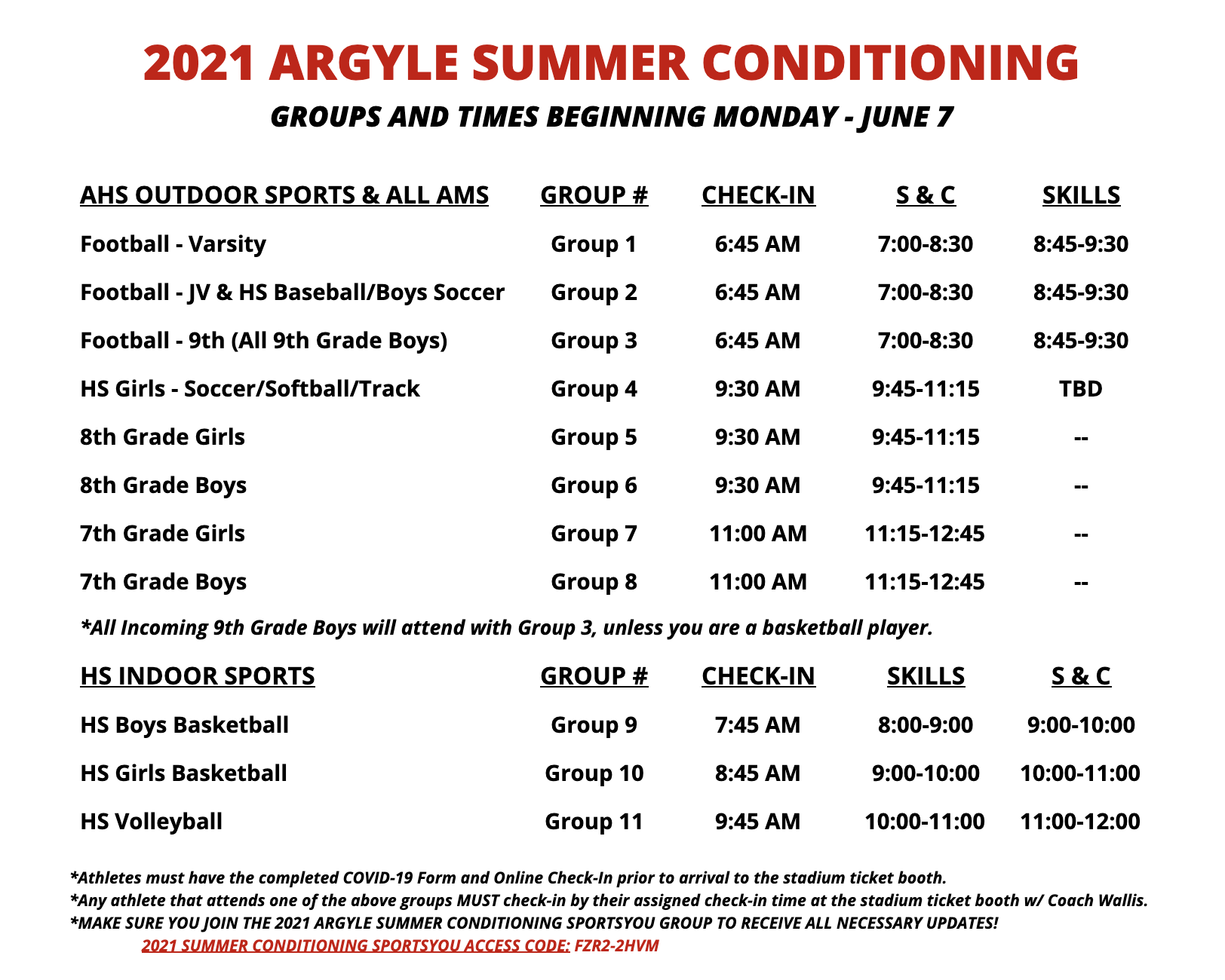 Ams Summer Camps Middle School Athletics Argyle Independent School District