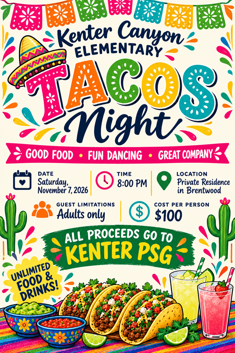 Taco Night, Nov 7th at 8pm